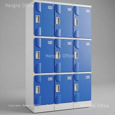 Долговечный 9-створчатый школьный шкаф из пластика ABS для учеников в коридорах или общежитиях | 3 x 3 шкафчик для хранения вещей