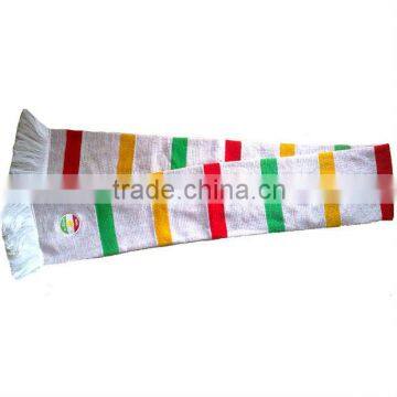 knitted striped sports team custom embroiery scarf