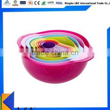 8 Pieces rainbow color mixing bowl plastic measuring cup