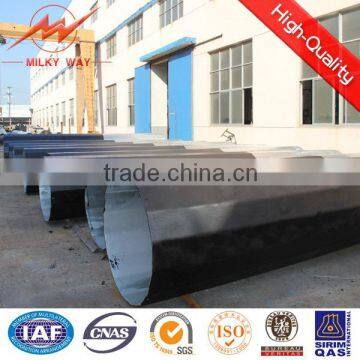 electric galvanized steel monopole tower,telecommunication steel monopole tower,galvanized monopole