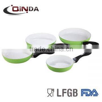 Forged aluminum ceramic coated frying pan with induction bottom QD-FA013