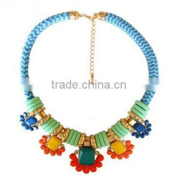 Bib Bubble Statement Necklace 2015 New Fashion Chokers Necklaces for Women Jewellery Acrylic Beaded flower trendy designer