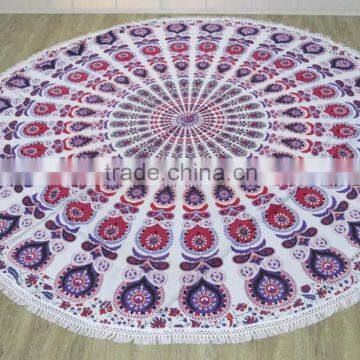 Custom printed Mandala Roundie beach towel