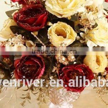 European Style Simulation Suits Home Sitting Room Decoration Fake Flower Decoration High-grade Quality Whole Vase Floral Suit photo-2