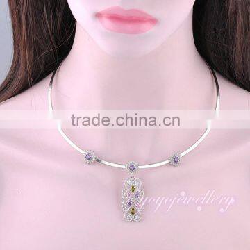 Micro Pave Setting Gold Design Metal Choker Necklace for Girls photo-5