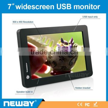 7 inch resistive touch function lcd usb monitor with usb input only