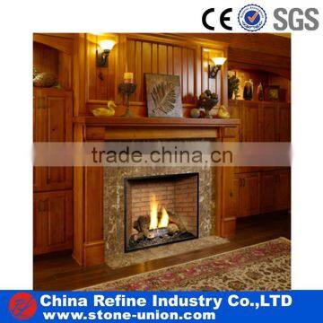 Light coffee marble fireplace