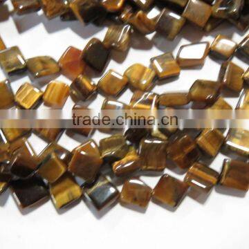 Tiger eye NEW shape Squares natural gemstone semi precious loose bead strand 14 inches