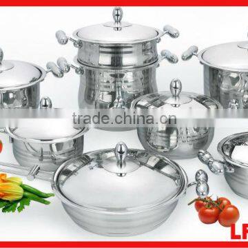 MSF 15pcs belly stainless steel sauce pot with special handle and knob