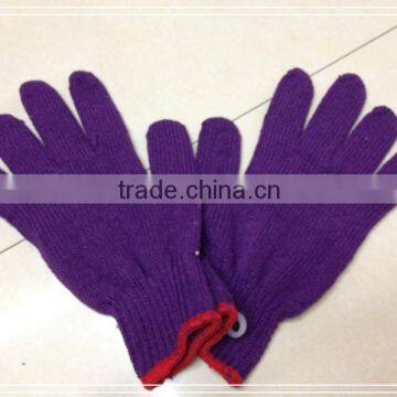 purple cotton glove/safety working glove/ safety weight glove