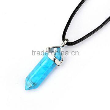 Beautiful 1pcs Blue Turquoise Silver Plated Healing Point Gemstone Pendant (Chain is not Included)