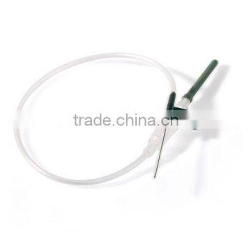 Single wing piping needle with luer adapter