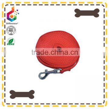 Red nylon rope retractable dog leash