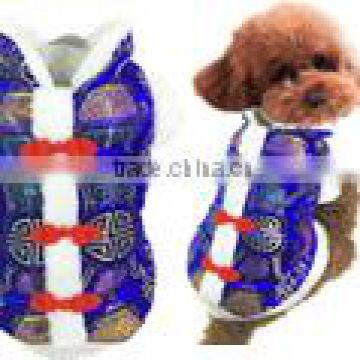 Dog blue chinese style tang suit for pet