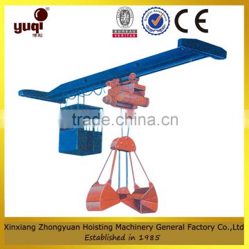 Single beam grab bucket crane