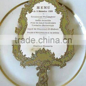 New arrival high-end mirrored-shap green menu for wedding featured golden dragon                        
                                                Quality Choice