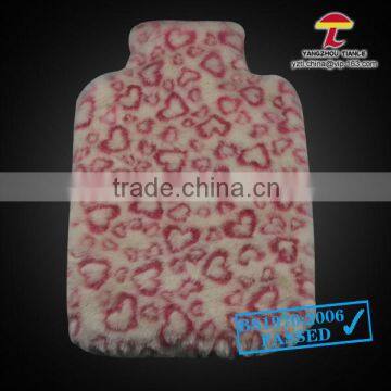 2000ml purple hot water bag with plush cover