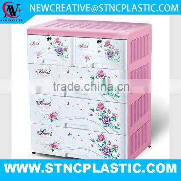 Household Combination Cabinet large plastic 3+2 interlayer drawer for clothing storage