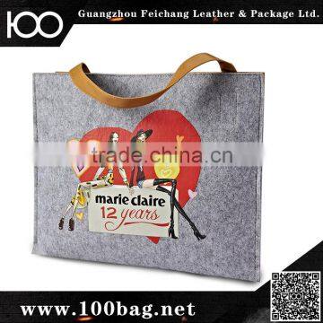 2016 lady fashion factory Leisure printing canvas handbag oem women's tote hand bag