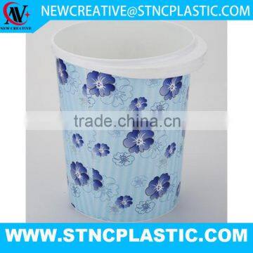 Flower Pattern Eco-Friendly Feature and Standing Structure Sorted trash cans