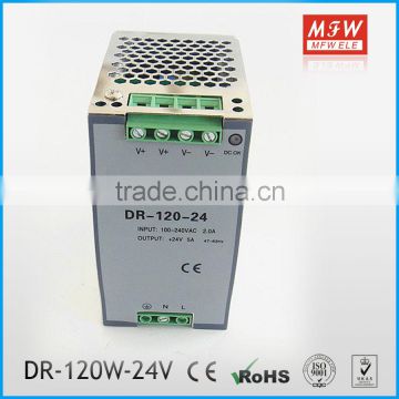 Hot sell 220 Vac to 24 Vdc 120W din rail power supply 24V 5A for electric locks