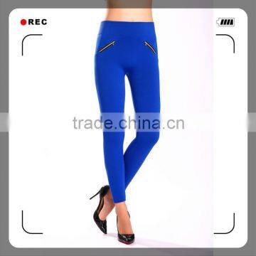 seamless knitting fashion fleece women legging with zipper