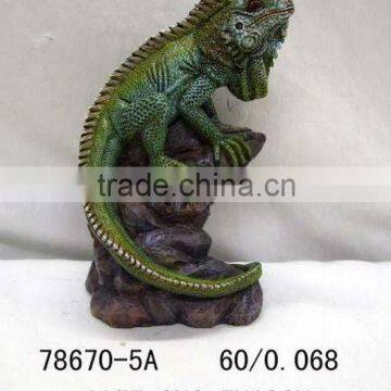 Resin iguana lizard stand on rock figurine                        
                                                Quality Choice