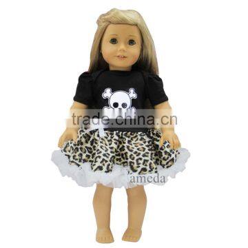 18" American Girls Doll Black Leopard Skull Tutu Pettiskirt Party Dress