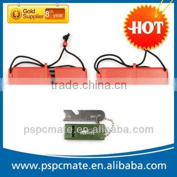 Survival emergency kit fire starter with whistle and ruler