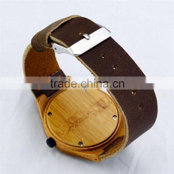 Hot Sale Imported 763 Movement Wristwatches Genuine Leather Bamboo Wood Dress Quartz Watches for Men and Women Anniversary Gifts photo-5