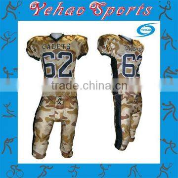 Camo American football uniform full sublimation for school team