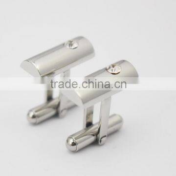 CZ Crystal Stone Stainless Steel Cufflinks For Men's Shirts photo-3