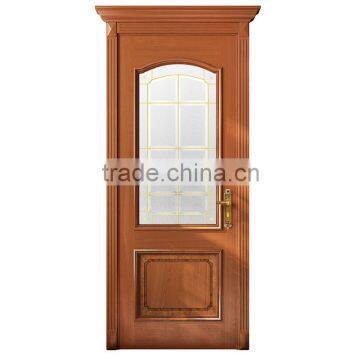 2015 New Design Cherry Wood Frame Single Interior Door with Glass