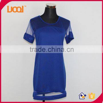 2015 popular style dark women net blue blouses