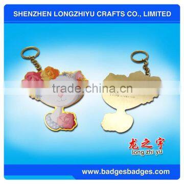 Wholesale cheap promotion keychain ,printing and painted Logo