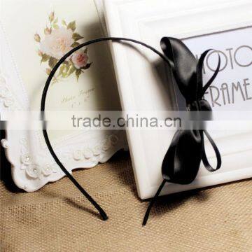 Generous Organza Ribbon Bow Headband,Black Satin Ribbon Headband for Women photo-2