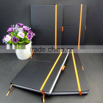 black emboss cover mole skin notebook with two ribbons