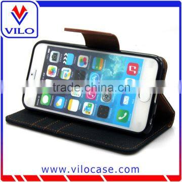 Mecury Goospery Dual Color Cross Pattern Magnetic Wallet Side Flip TPU +PU Leather Case for IPhone6s With Stand photo-4