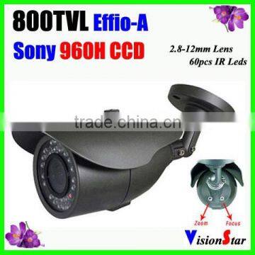 CCTV camera cctv monitor 800tvl system effio-a sony ccd 60pcs ir leds manual zoom lens 2.8-12mm outddor analog camera