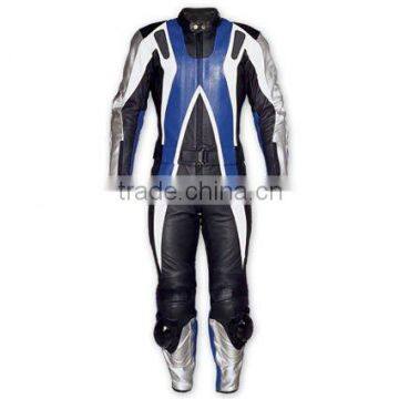 Mens 2-Pc Leather Motorcycle Racing Suit