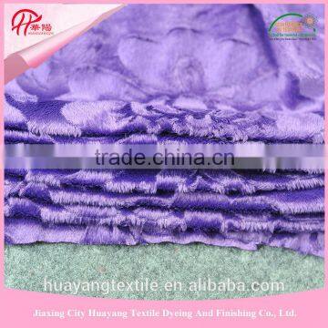 3D Embossing Purple Flower 100% Polyester Knitted Velboa/velvet Fabric for Toy Fabric Quality Choice photo-4