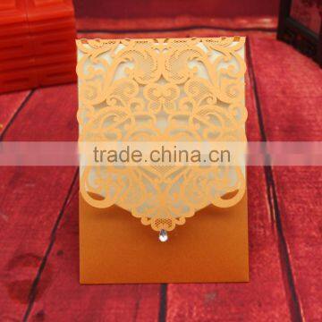 Free Samples Ideal Products Colorful Laser Cut Greeting Cards Wedding Cards With Jewel photo-2