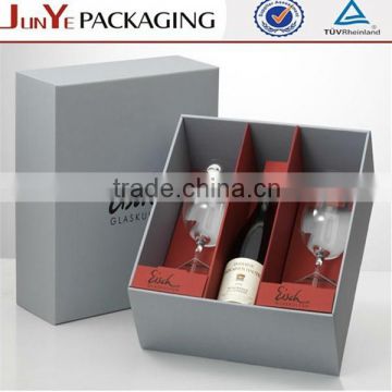 Custom cardboard paper packaging elegant clear wine glass packing box