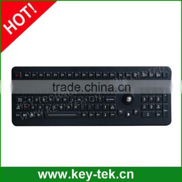 Industrial keyboard with optical trackball compact design and custom layout