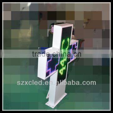 RGB full color RF wireless communication P16-80x80cm two sides controller led pharmacy cross