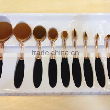 hot sale oval BB cream makeup brush set with paper case