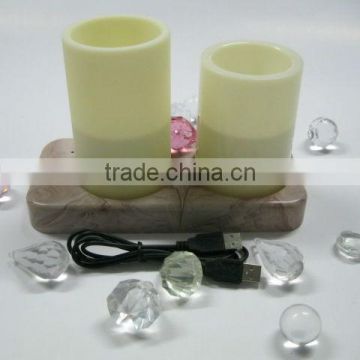 set of magnetic induction rechargeable waterproof led plastic candles with USB wire