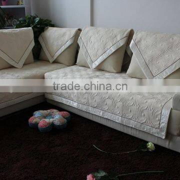 Satin Polyester Fabric Sembroidery Sofa Cover photo-2