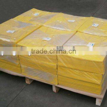 Matte rigid PVC sheets, yellow color, 3x6 size