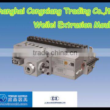 Extrusion mould for machine line and extruder